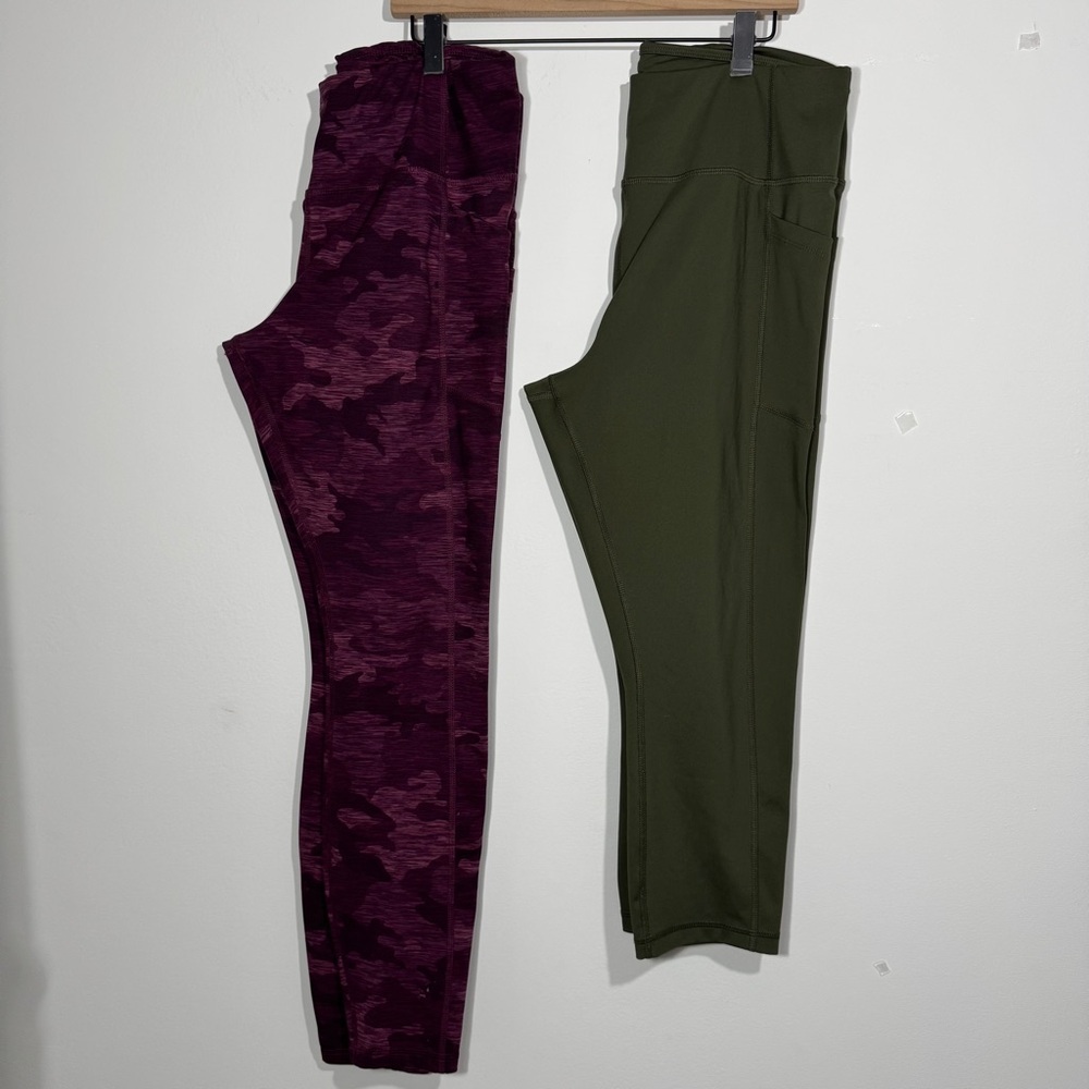 Avia Green High Rise Capri Leggings with Side Pockets Size Large 12/14 - Picture 13 of 16
